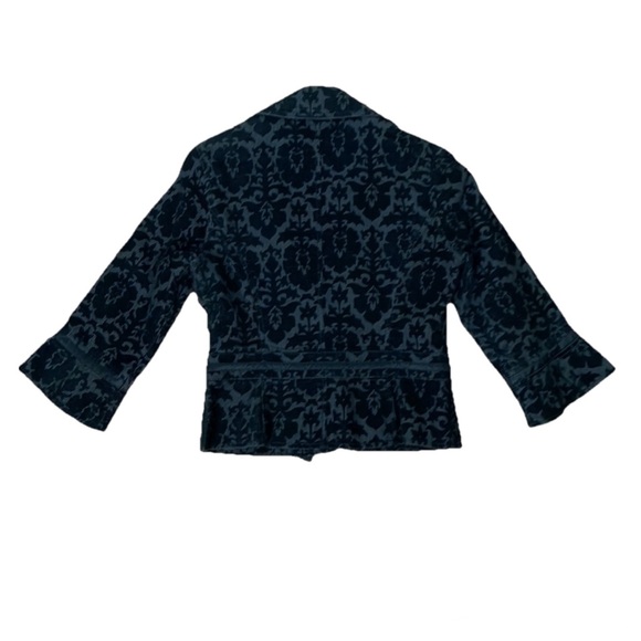 SOLD!! Free People Damask Print Corduroy Velvet Cropped Jacket In Black Size 4 - Picture 7 of 12